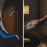 Arpers Sessel Club Aston (links, von Jean-Marie Massaud) und Adell (rechts, von Lievore + Altherr Desilé Park) schirmen den Sitzenden vom Alltatagsstress ab und bieten maximalen Komfort. Fotos © Salva Lopez