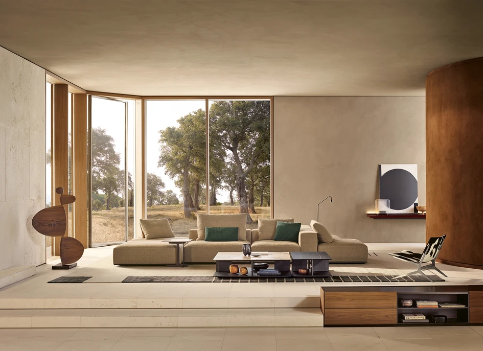 Jean-Marie Massaud’s flexible Westside sofa becomes the heart of the room