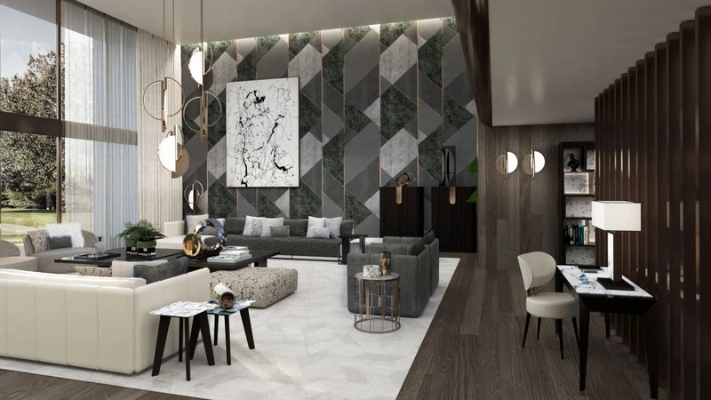 Ausgehend von einem grossen, quadratischen Kasten nutzt die Villa in Toronto die Split-Level-Architektur mit Mezzanin und Raumteilern, um einen offenen, sozialen Raum zu schaffen, der sich immer noch intim anfühlt