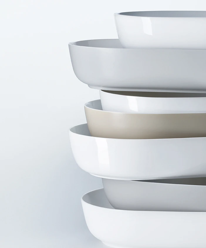 Für jeden das Passende: Luv von Duravit gibt es in fünf Grössen und mit vier verschiedenen Aussenflächen