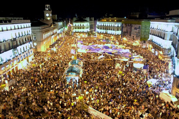 Puerta del Sol in Madrid during the 2011 Spanish protests. Image via Wikipedia By Fotograccion under CC BY-SA 3.0