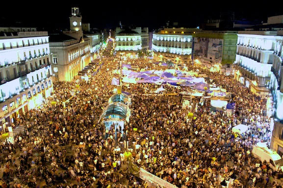Puerta del Sol in Madrid during the 2011 Spanish protests. Image via Wikipedia By Fotograccion under CC BY-SA 3.0