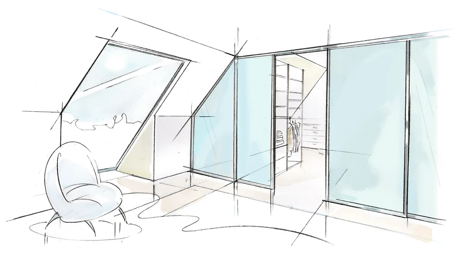 Schränke und Türen für die Dachschräge selbst konfigurieren mit raumplus ® do it! Copyright raumplus®