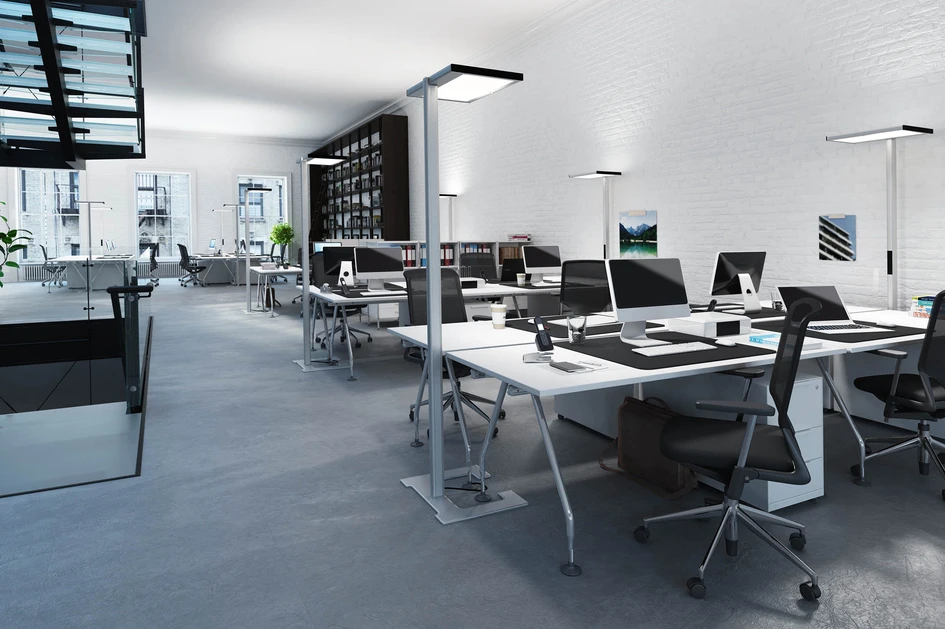 The combination of direct and indirect light provides a particularly harmonious light impression and uniform ceiling illumination