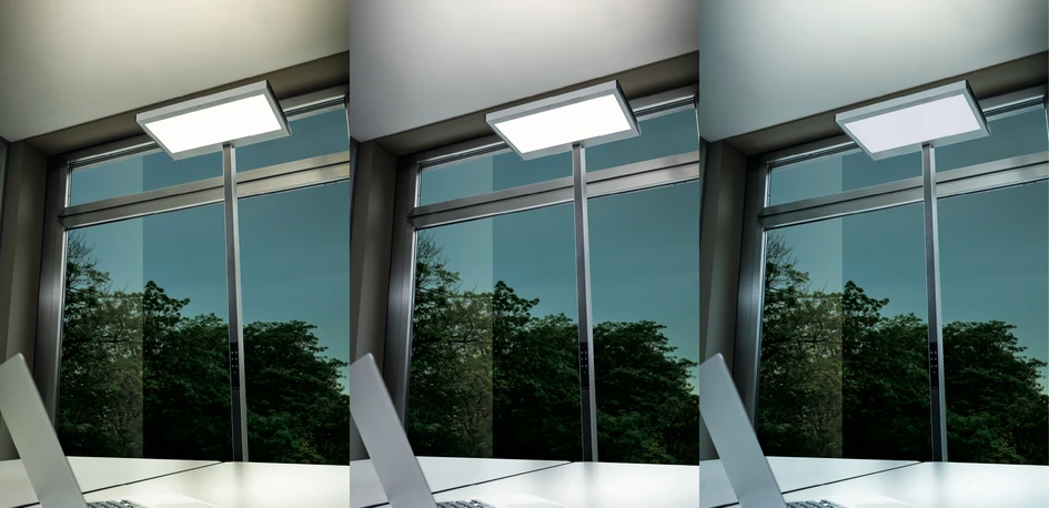 The light color of the LUCTRA VITAWORK can be selected continuously between 2,700 and 6,500 Kelvin via the touch panel