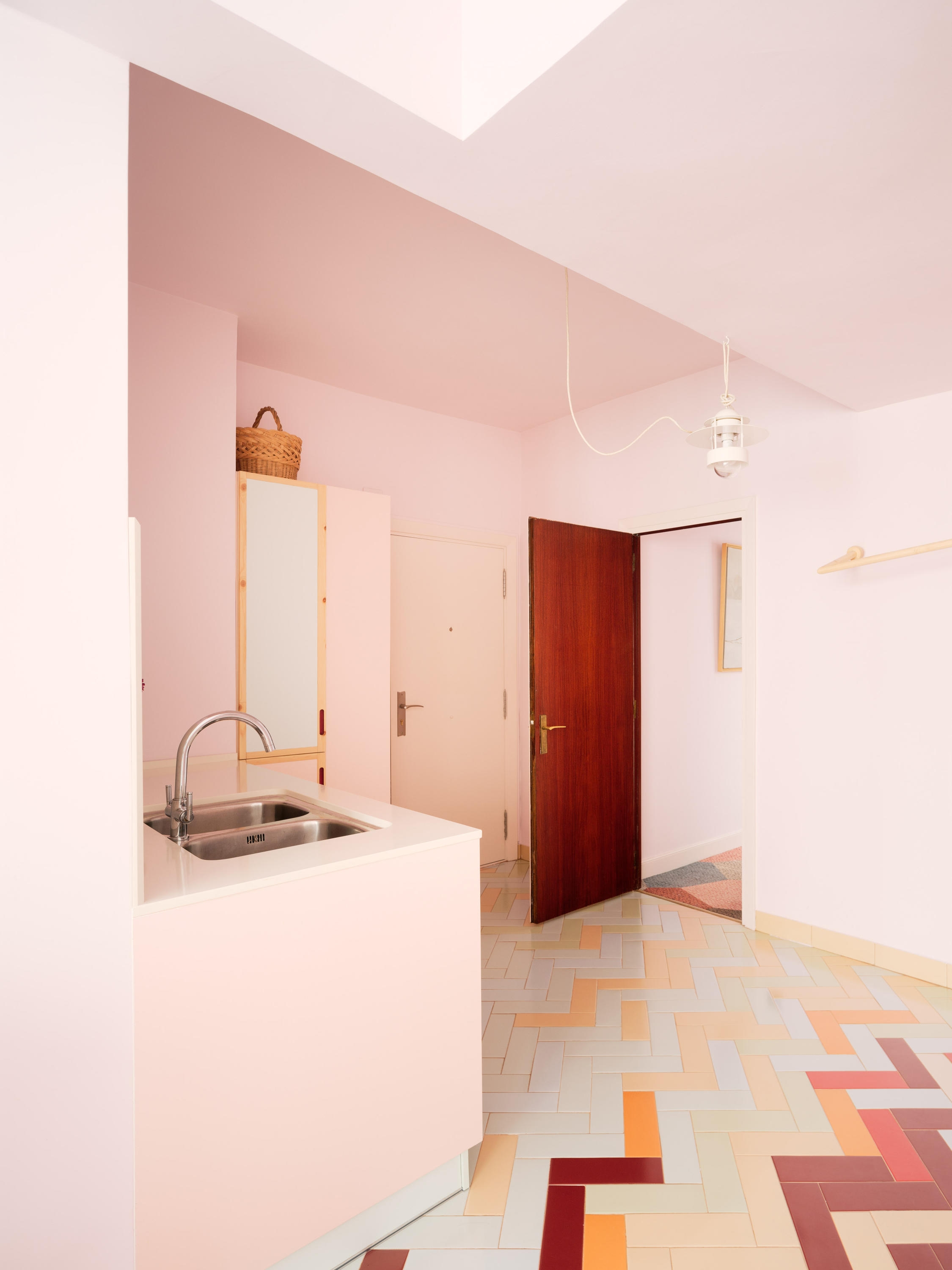 AZAB's playful exercise in colour blocking in the Mixtape Apartment was achieved on a tight budget and created minimal building waste. Photos: Luis Díaz Díaz