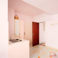 AZAB's playful exercise in colour blocking in the Mixtape Apartment was achieved on a tight budget and created minimal building waste. Photos: Luis Díaz Díaz