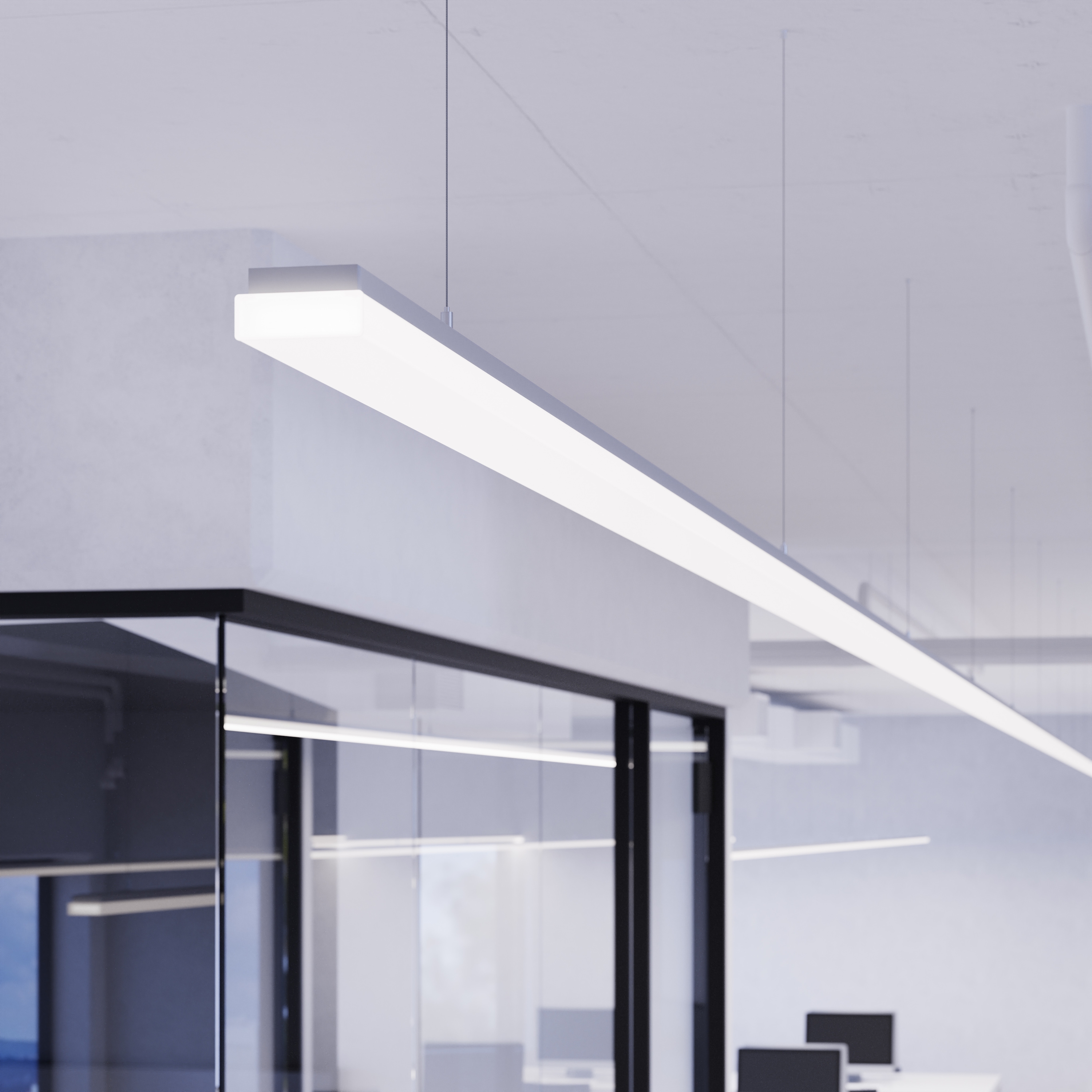 Ihr minimalistisch, elegantes Design und die beeindruckende Lichtqualität machen Purelite Slim von Regent Lighting zur perfekten Leuchte für den Office Bereich