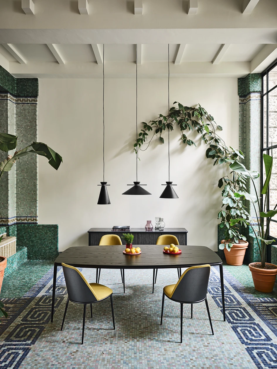 Designer Tomas Dalla Torre, used simplified geometries to create the Bauhaus-inspired Charlotte series, top. While a reduction in the superfluous also helped designers Davide Bozzini and Nicola Tonin to create the Japan collection, bottom