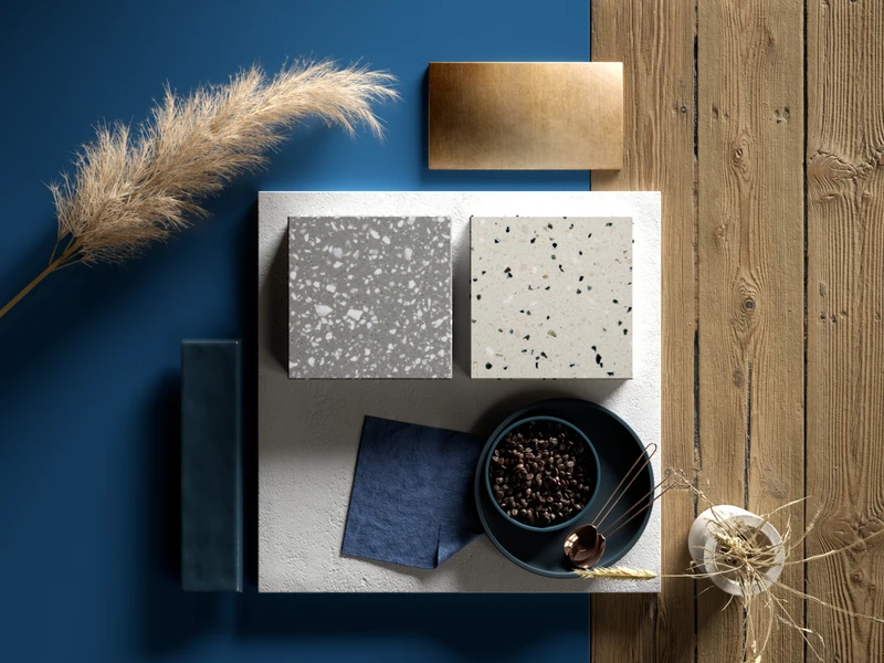 Combining style with environmental sustainability, the HI-MACS® Terrazzo range comes in two shades, the minimal Classico and the bold Grigio. Photography: Studio Podrini