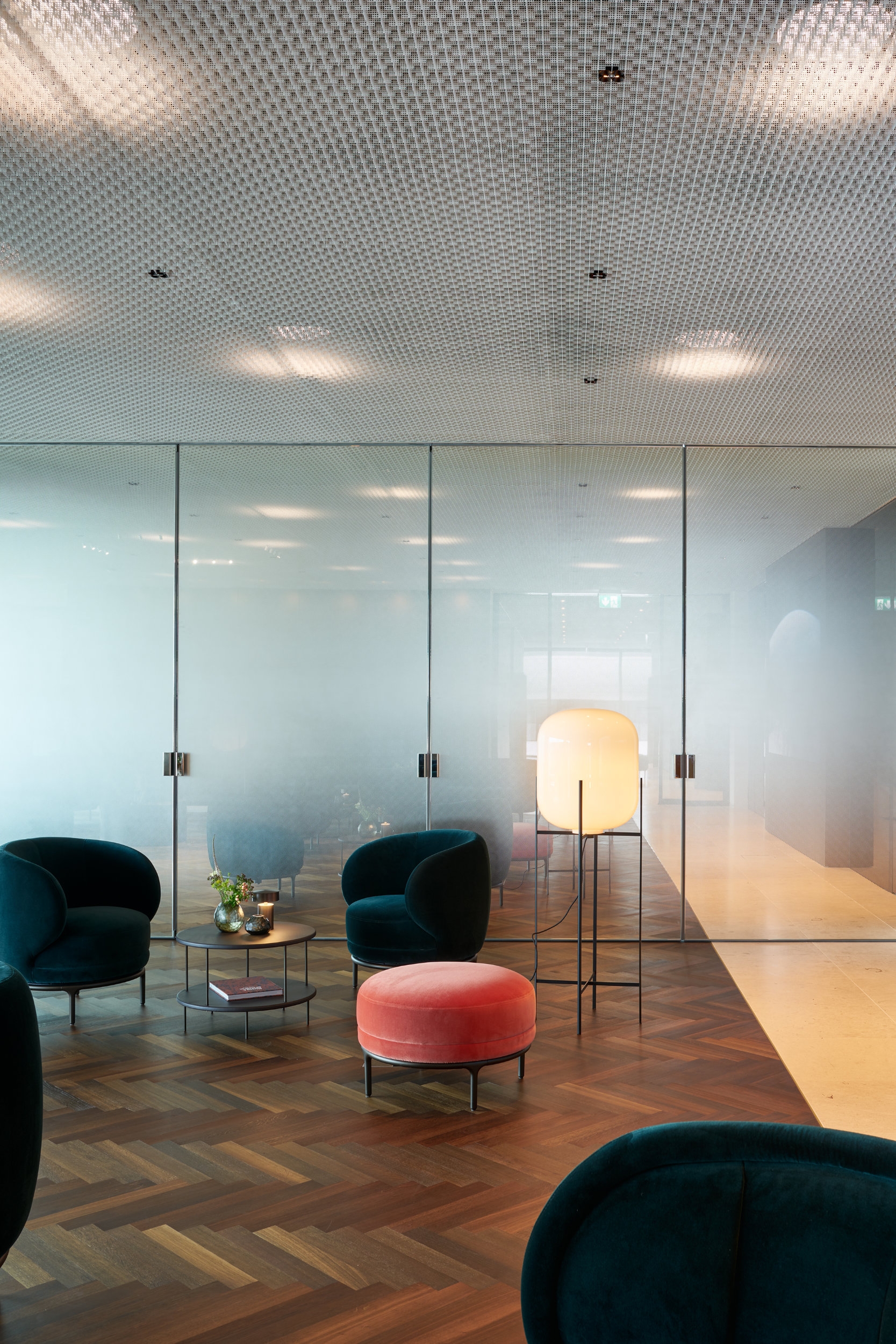 Swiss quality and heft expressed via design in Zurich-based interior architect Mia Kepenek's Sky Lounge for Schindler – one of the world's leading manufacturers of elevators and escalators