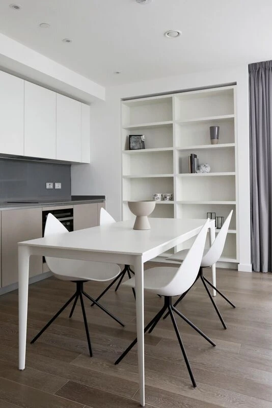 Three interior designs feature across Victory Plaza’s 482 apartments. Understated Luxury (top) features rich textures and tones, Nordic Light (bottom) is a crisp and modern, monochromatic blank canvas