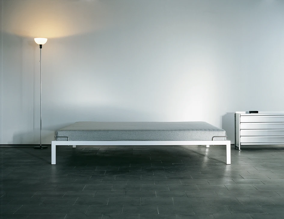 Classic: The Bed 1 design by Andreas Christen dates from 1982. It doesn’t get any more minimalist than this