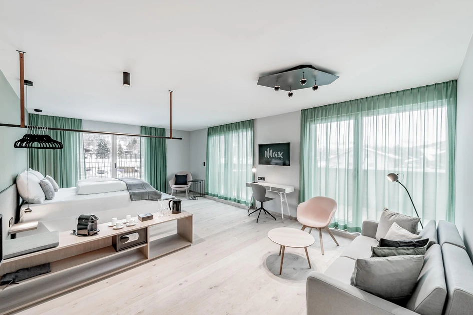 The 23 bedrooms at the Max hotel feature a soft neutral palette, that is unmistakably modern but also enduring, so the interiors do not date quickly