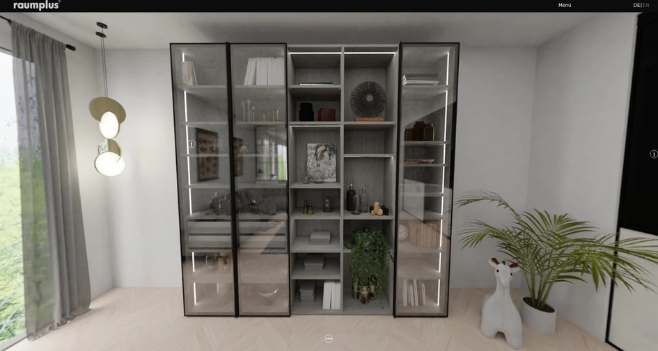 The Raumplus digital house: visitors can discover the Raumplus offering in rich detail, either navigating their own way through the space or guided by the brand's expert team