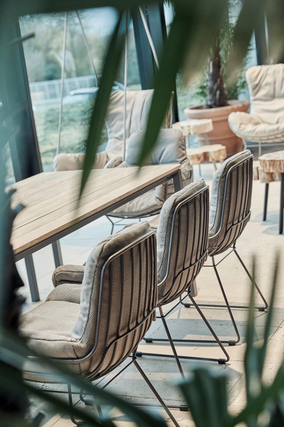 Hoffmann & Kahleyss are long-time Freifrau collaborators and are the duo behind the Leya armchair (top), its outdoor cousin Leyasol (above), and the light, comfortable Marla armchair (middle)