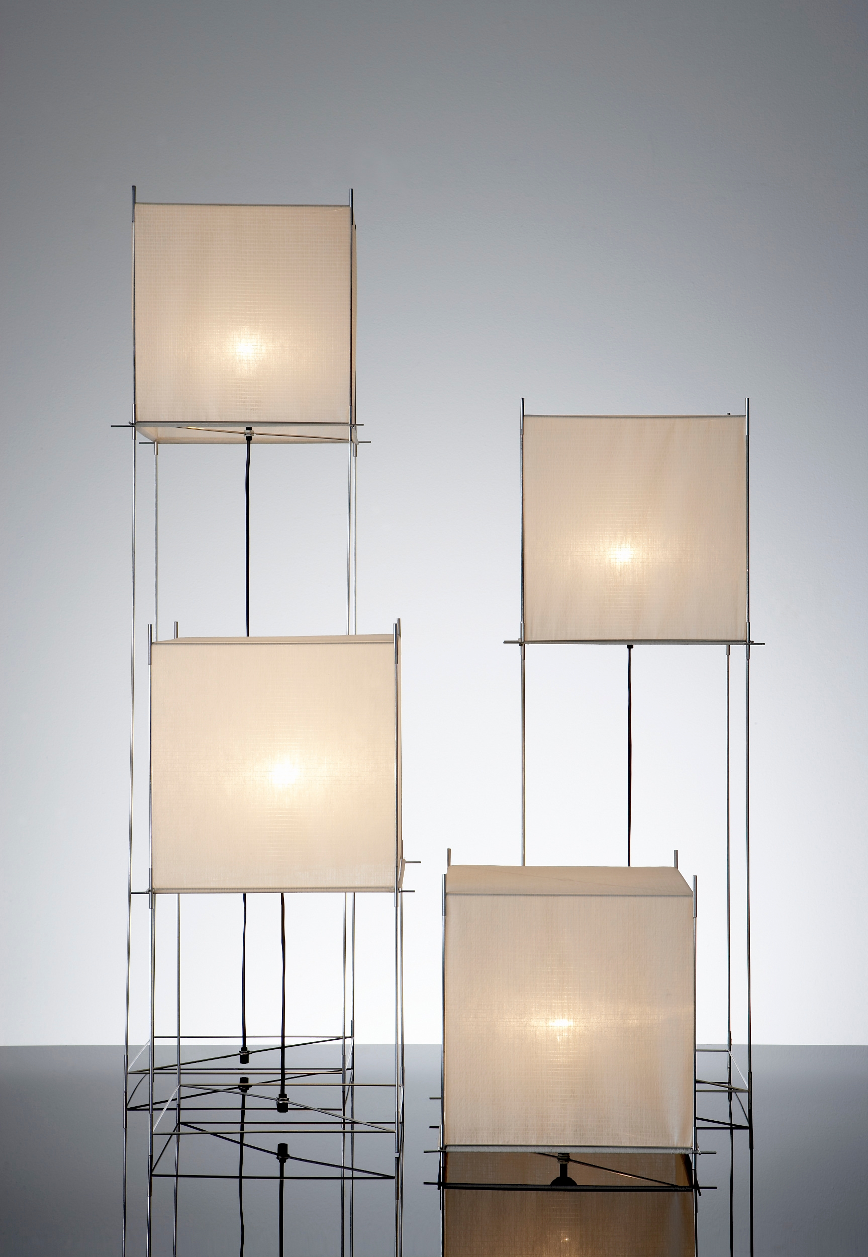 The Lotek family of table and floor lamps sits at a range of heights, each looking just as stable and comfortably self-assured as the rest. The metal legs of Lotek are supplied in four different heights, so the height of the lamp can be altered