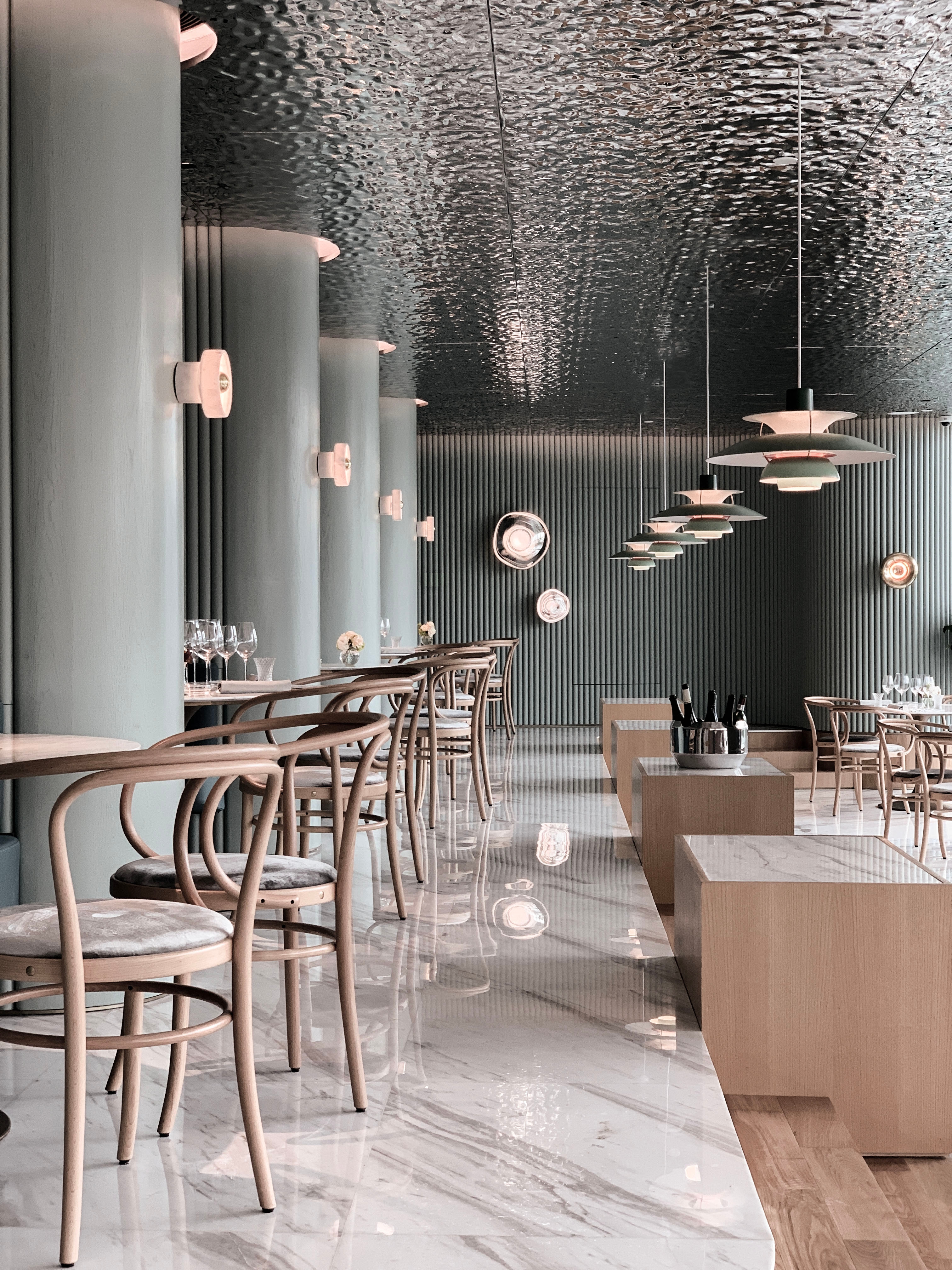 GTV is always the consummate host: its raft of hospitality projects include Patrick Wu's Rêver restaurant in Guangzhou, where Danish design duo GamFratesi’s upholstered seating, as well the classic Wiener Stuhl and the N. 18 barstool, welcome guests