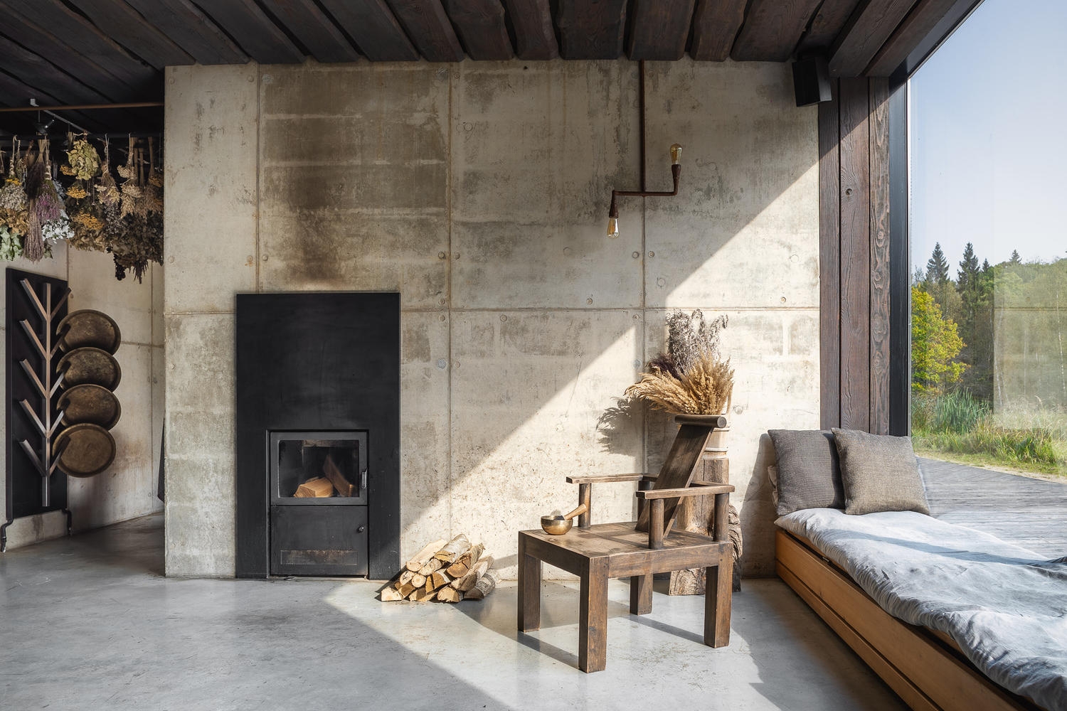 The sculptural qualities of the buildings that comprise Open AD's Ziedlejas Wellness Resort are enhanced by its park-like forest setting and robust, primitive furnishings. Photos: Alvis Rozenbergs