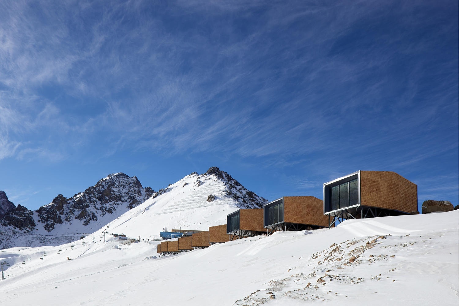 The Tenir Eco Hotel, a modular glamping complex designed by architectural office Levelstudio and located In the mountains just south of the Kazakh capital Almaty. Photo: Miras Ibraimov