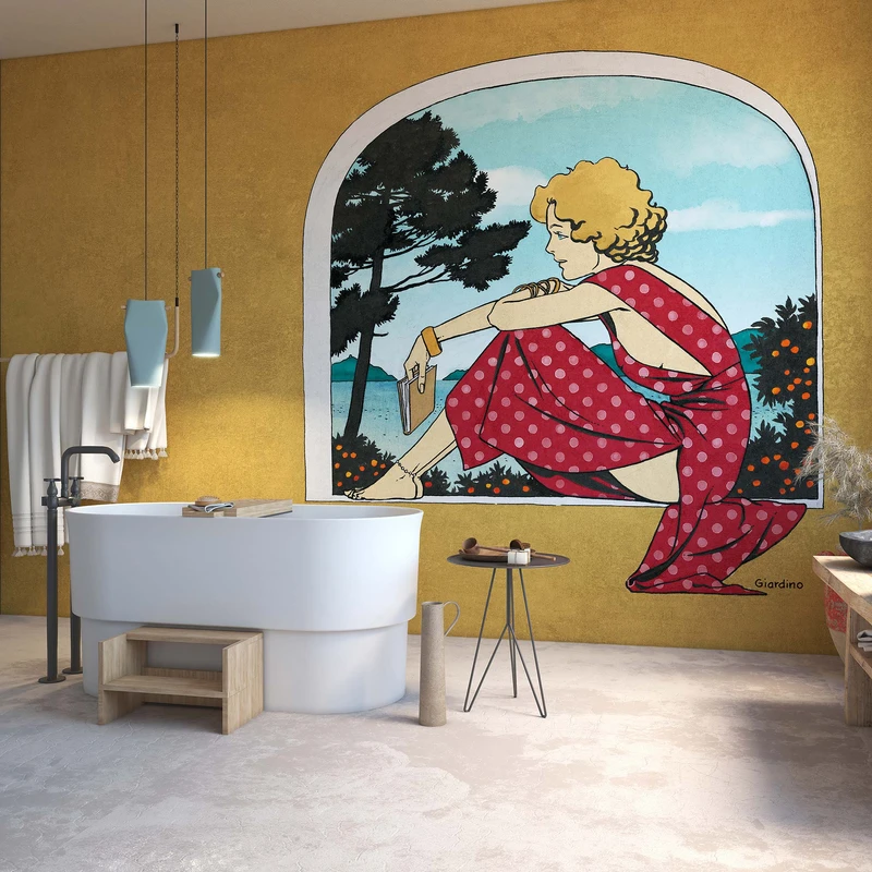 Bringing new narratives to interiors, Giardino’s scenes capture human emotion through portraits, colour and expressive lines