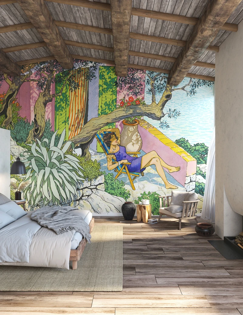 Designers can extend interior space into another creative world by playing with the depth of field beautifully translated from art to wallpaper in Tecnografica’s designs