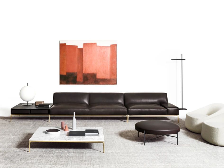 The Horizontal furniture range is a modular system that includes wooden cabinets and tables with exactly the same dimensions as its seating elements, giving users functional freedom in small spaces