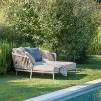 Variety is the spice of life: Ria is an outdoor seating furniture family that brings the cosiness of the living room into the garden. The collection includes armchairs, a classic chair, a lounge chair, two- and three-seater sofas and a daybed