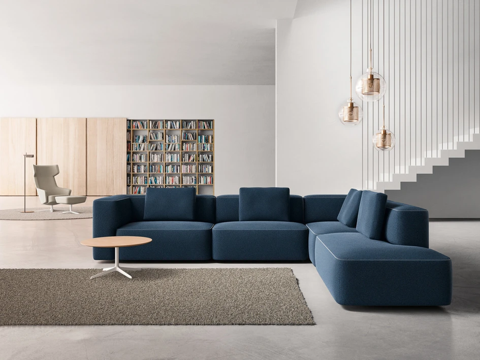 The pads series’ sofa fills even large rooms with style and feelings of cosiness