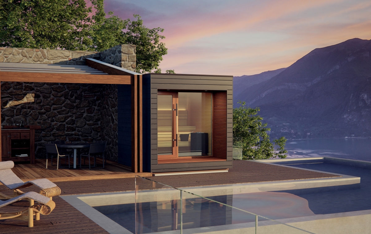 The Arti sauna by Auroom – itself made of sustainable materials – invites nature in with its large thermal windows, offering a special sense of freedom with views to the outside that’s  hard to beat