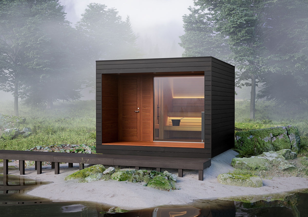 Healthy and relaxed all year round. The robust Arti sauna from Auroom offers relaxation 365 days a year – even when the snow is deep on the ground and it’s freezing cold. The view is all the more beautiful when it is nice and warm inside