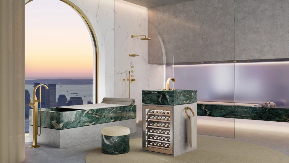 Beyond origin, time and space. The Metropolitan Bathroom sees itself as a mental and physical source of strength, which – in the triad of circular form, surfaces and zones of application – stages the ideal private retreat for relaxation