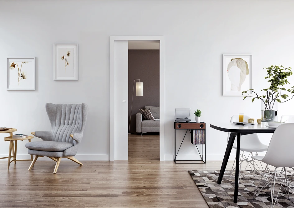 The somewhat more classic-looking sliding door system with frame is known aa Cavis and, apart from the frame, has the same features as the frameless Belport doors