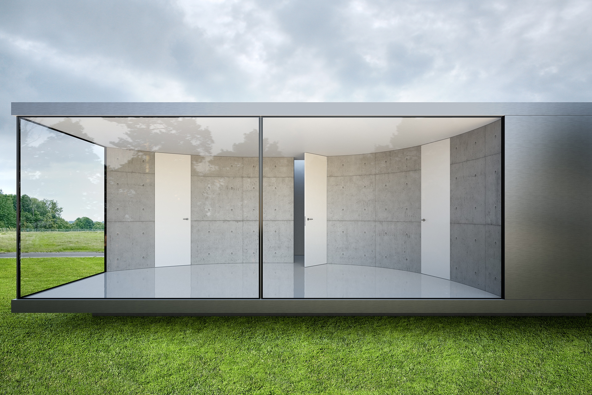 Doors separate and connect, define the beginning and the end of a room, structure it and give it shape: for example, hinged doors from Wingburg's frameless Kontura system