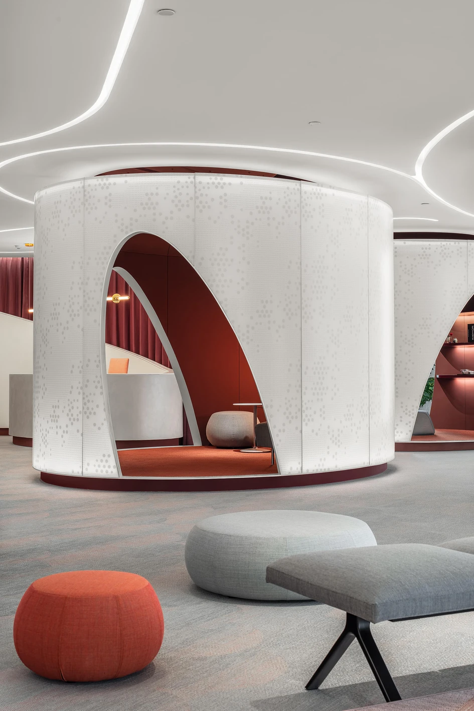 HONG designworks’ organically shaped pods and eclectic furnishings create a relaxed, appealing atmosphere at the offices of the new Silk Road' e-commerce company in Xi,an. Photo: Tan Xiao