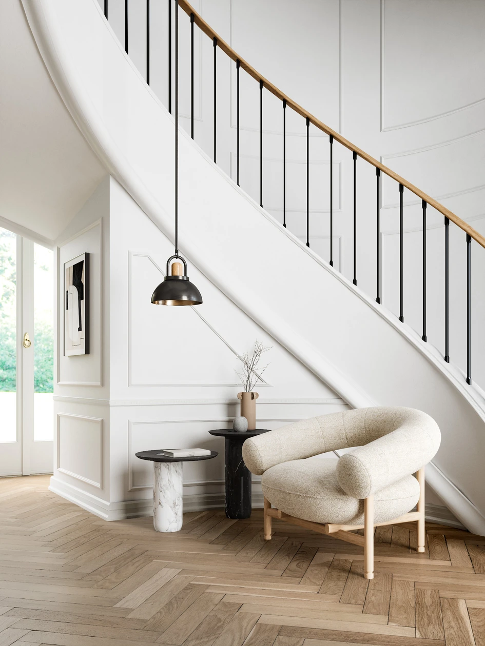 The new Loop armchair is designed in such a way that, depending on the choice of upholstery, it either quietly blends in or makes a statement, and so effortlessly fits with multiple interior styles