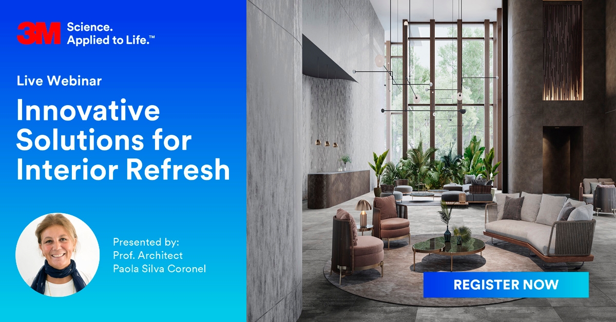 Register for 3M’s Live Webinar to learn more about interior renovations using DI-NOC™ Architectural Finishes