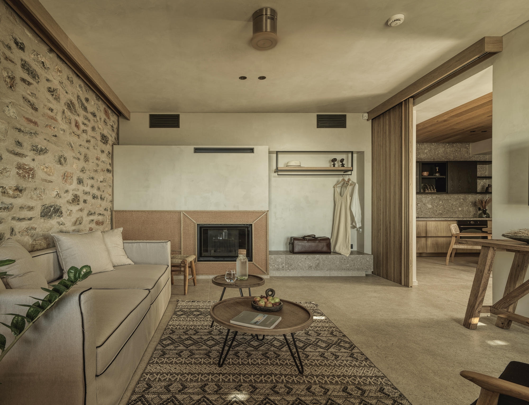 G2lab's Peliva Nature & Suites hotel combines natural materials, earthy tones and traditional construction methods to create the ultimate rustic rural retreat in the Greek countryside. Photos: ​​Dimitris Spyrou