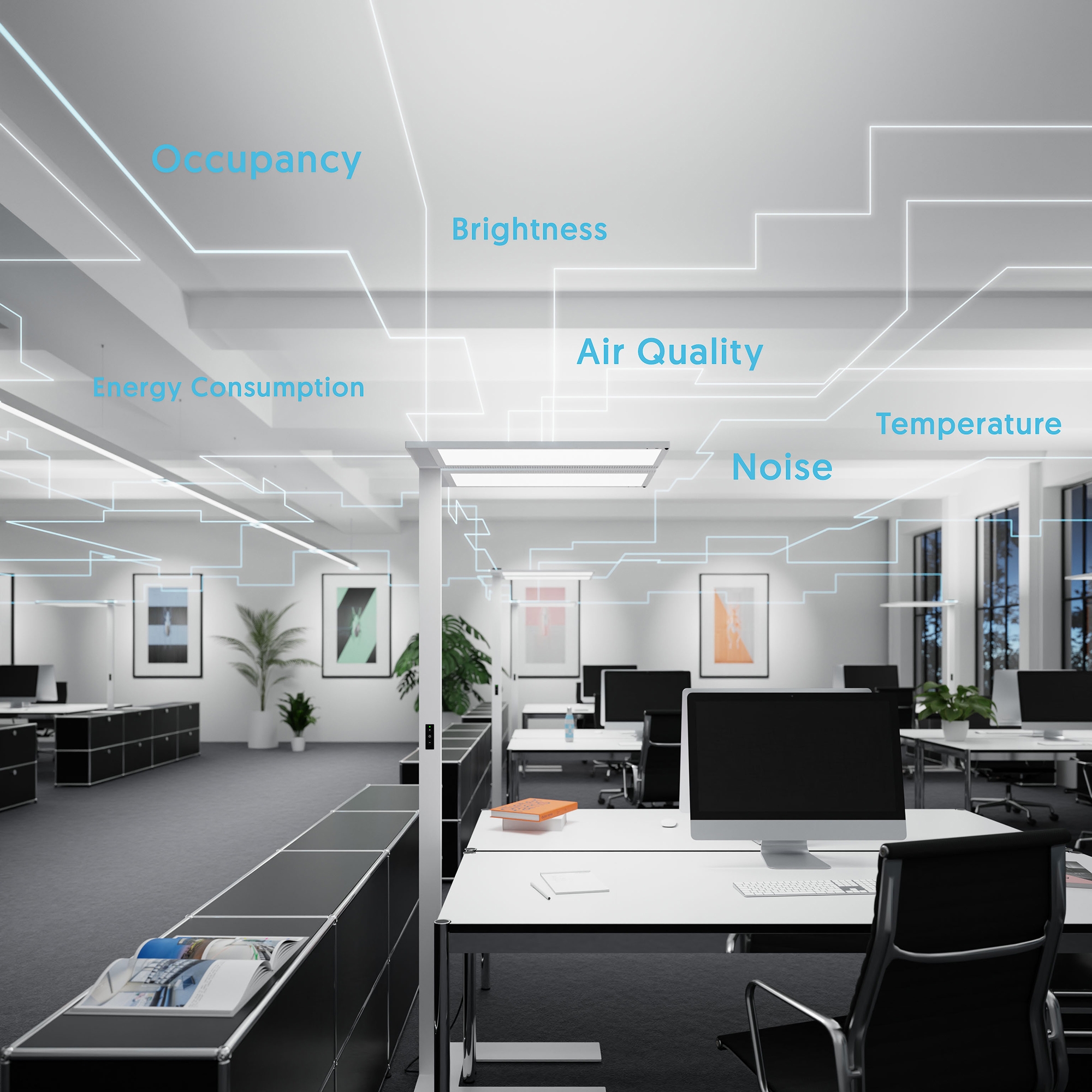 Temperature, lighting, air quality or noise development: MyData Analysis from Regent Lighting measures the framework conditions that influence whether employees feel comfortable in office spaces