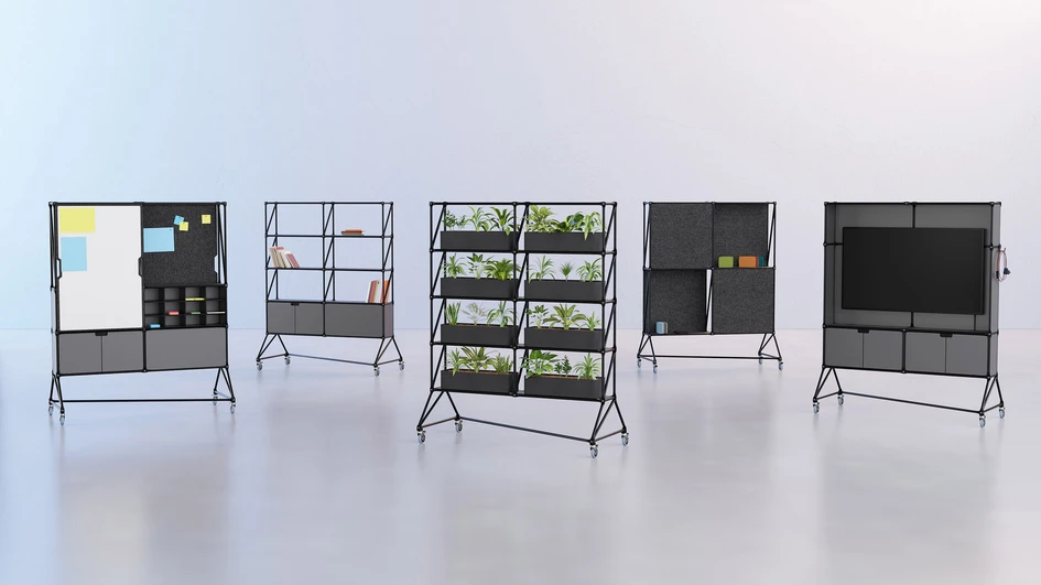 Dynamic: The Partiline room system by System 180 boasts great adaptability, so can support modern working methods such as Agile Work, New Work or Design Thinking through its easy adaptability