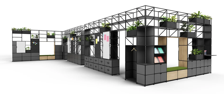 Modular and expandable: With the flexible PartiLine room system, the Berlin-based company offers solutions for participative forms of work in a structure that is not only functionally, but also formally, well thought-out