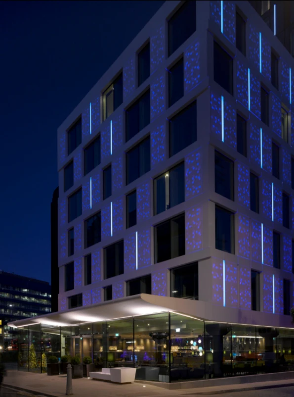 Top: formparts, The Corniche by Rieder. Middle: concrete skin by Rieder for the Zaragoza Bridge Pavillon. Above: Corian by DuPont for Motel One