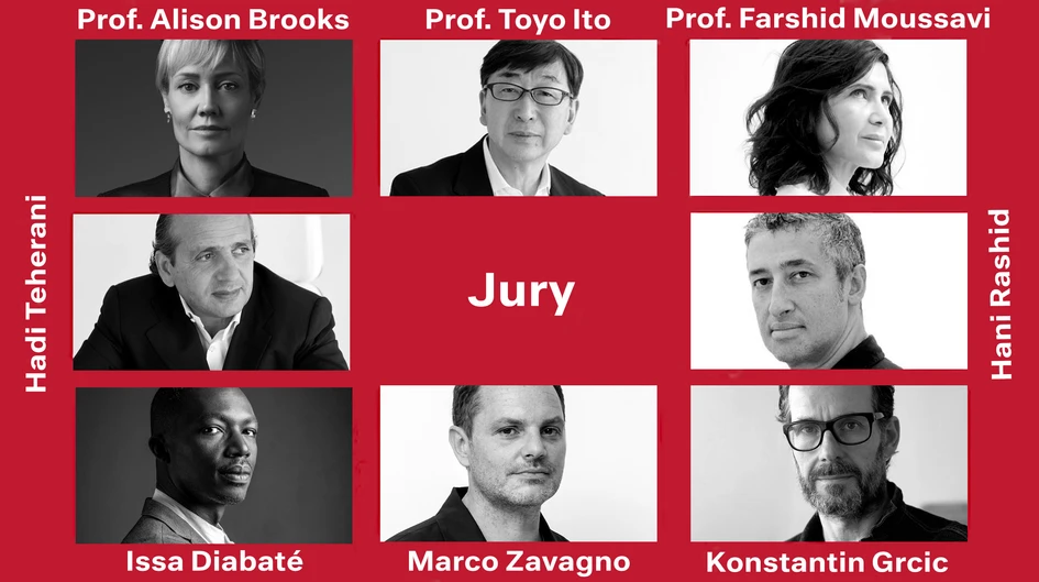 This year's DEA jury includes –from left to right, top to bottom – Prof. Alison Brooks, Prof. Toyo Itō, Prof. Farshid Moussavi, Hadi Teherani, Hani Rashid, Issa Diabaté, Marco Zavagno and Konstantin Grcic