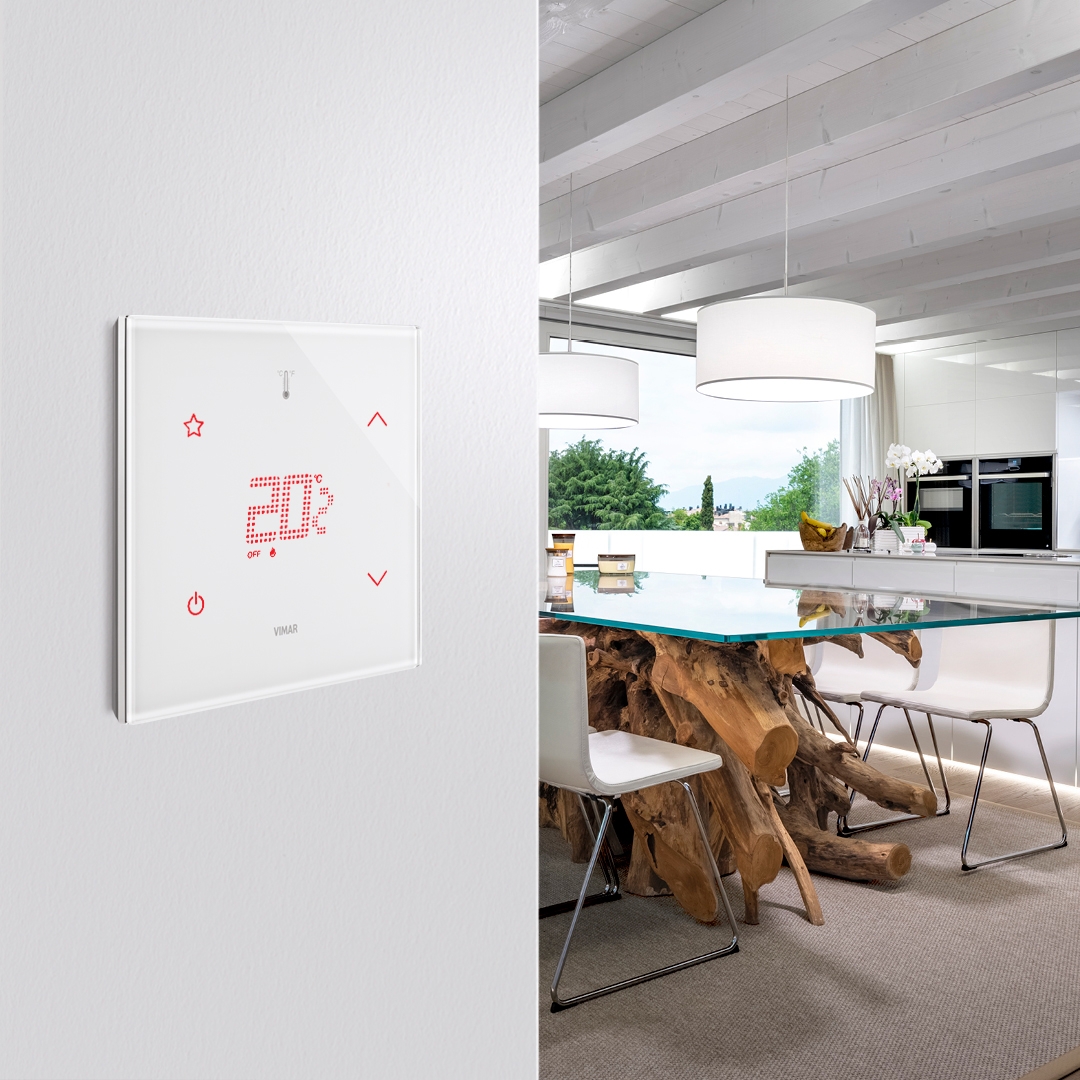 The intuitive system has a 3D gesture function that gives the user the option to control the thermostat simply by signing at the wall-mounted device from a distance of up to 10cm