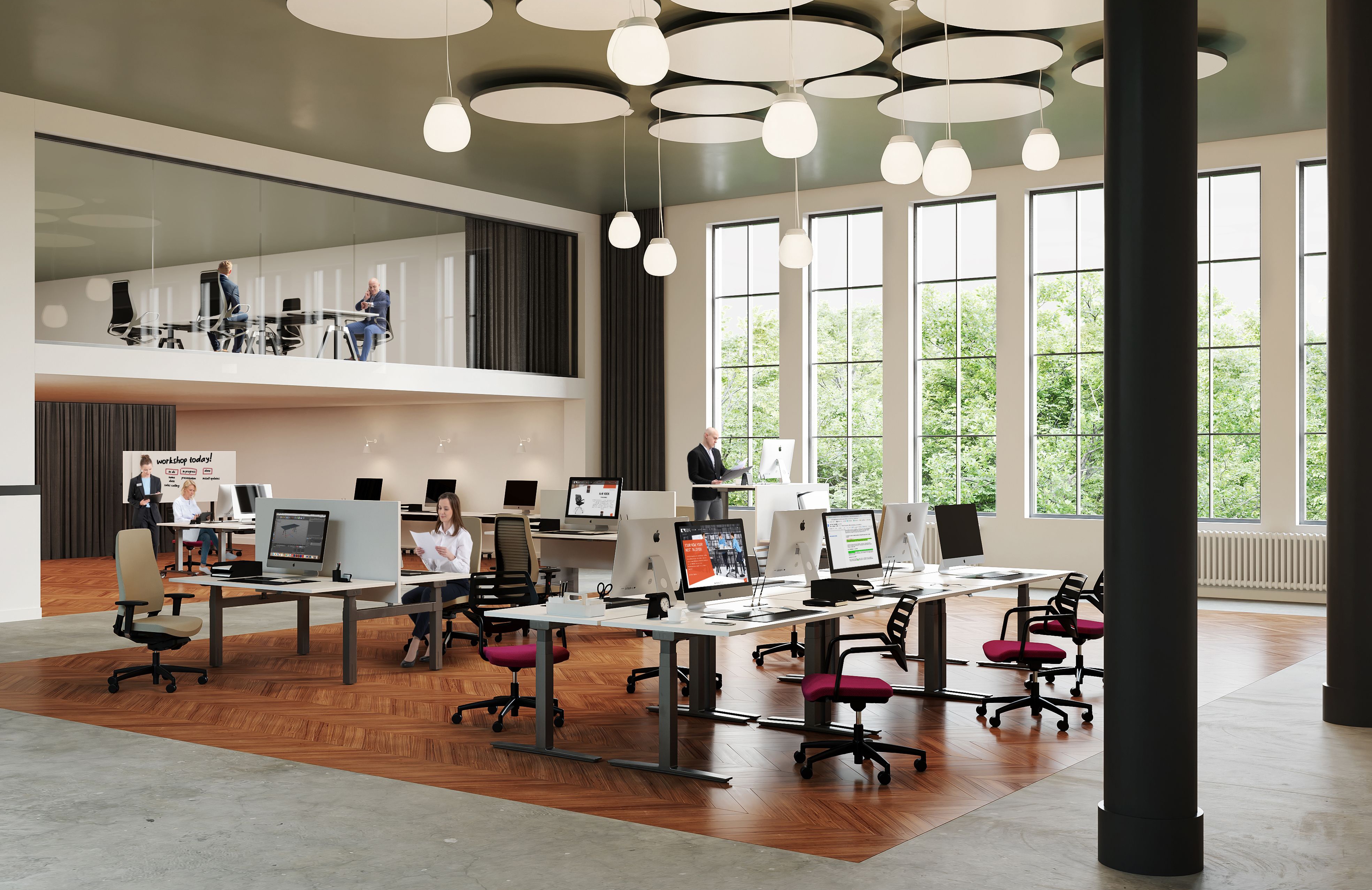 When it needs to fit everyone: Dynamic teamwork requires flexibility so TALO.YOU can be used  for everything from team workstations to conference areas in such a way that the design is consistent in every case