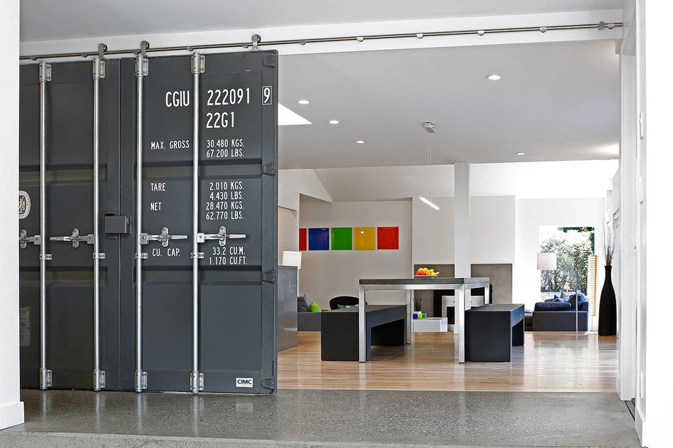 The large open-plan kitchen and living space of the Wyss Family Residence by Paul Michael Davis Architects can be closed off from the rest of the house to create more privacy if necessary. Photos: Mark Woods
