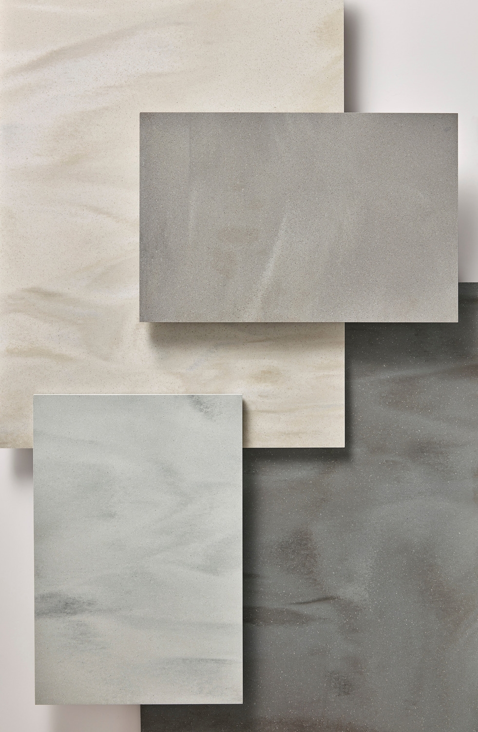The four colours of the new Artista aesthetic of Corian® Solid Surface