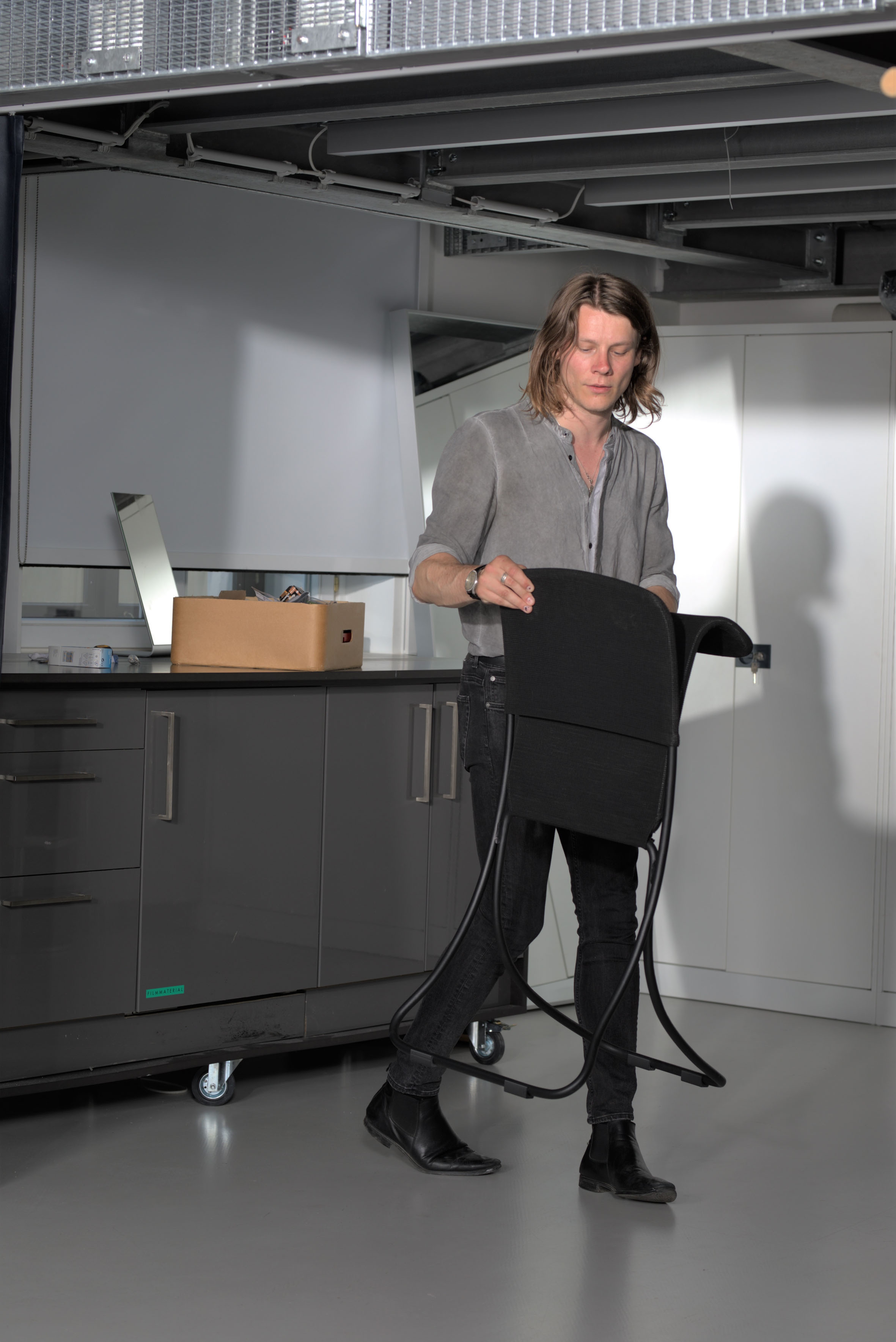 Today a bench, tomorrow a stool and the next day a shelf? Philipp Pranzl (top) has designed a playful modular system, while Laura Dominici created a carpet with table and Alexander Allroggen developed a combination of chair and standing-height stool