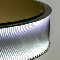 Top: The Ambiloom mirror range uses backlit spy mirror glass, creating a delightful lighting effect. Below: Matrix ring luminaire, realised in cooperation with Peters Leuchten and Kardorff Ingenieure Lichtplanung. © Nikolay Kazakov