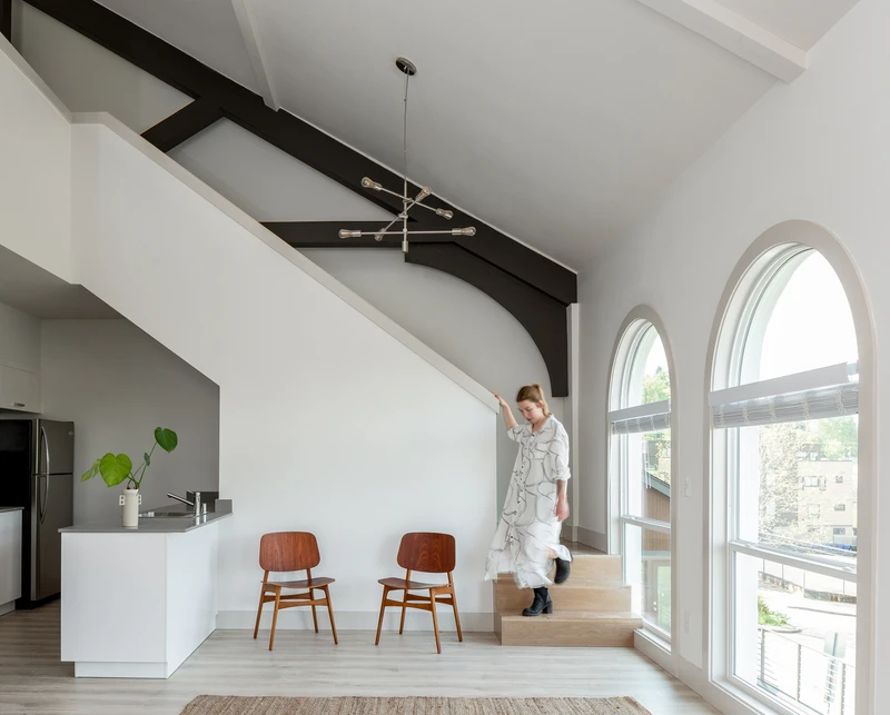 The refurbished church has kept many original features. Photo: Rafael Soldi Photography